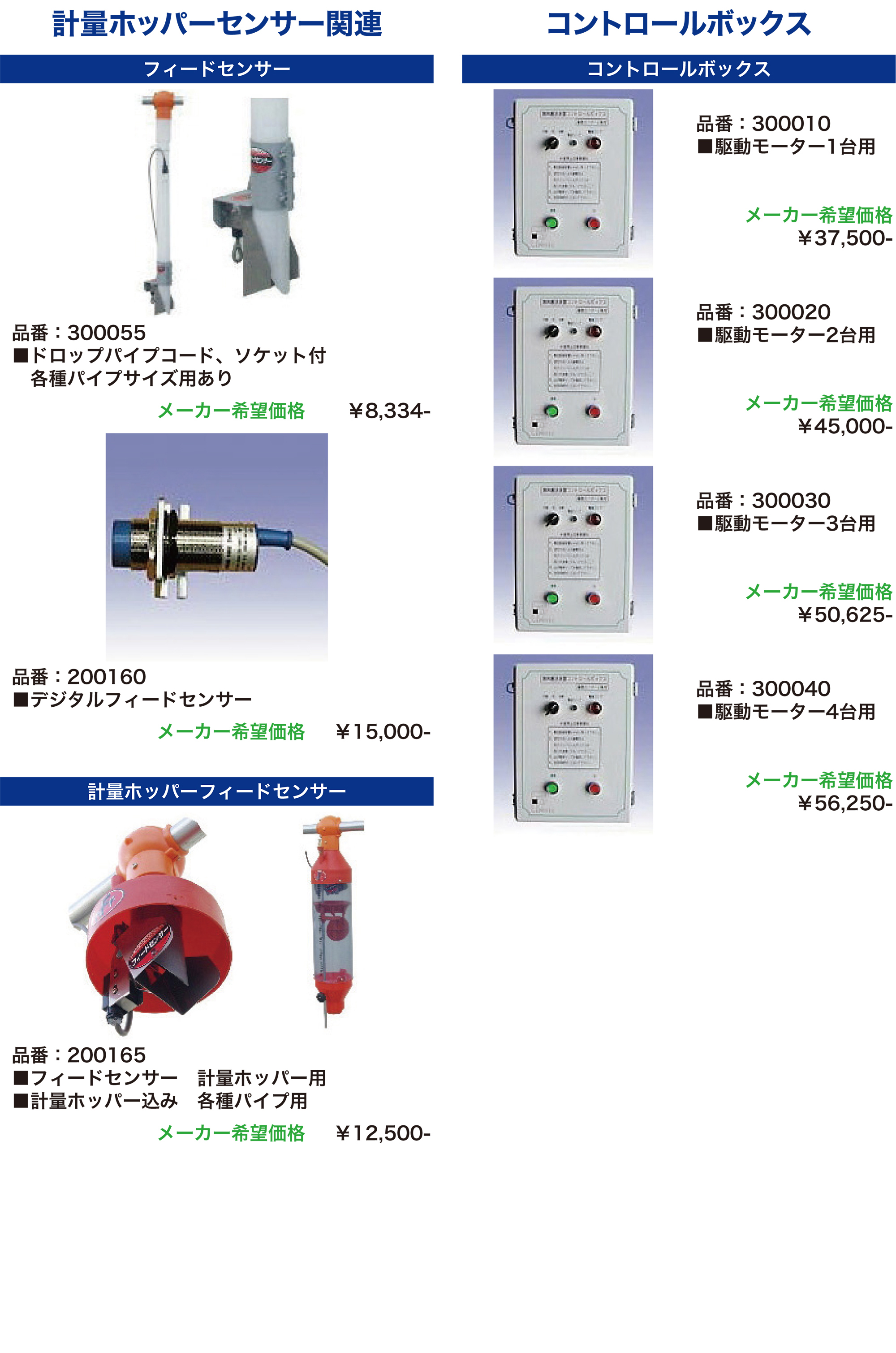 計量ホッパーセンサー関連
コントロールボックス